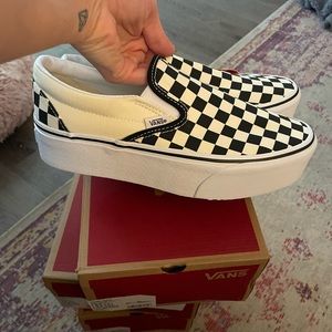 Vans checkered Stackform Slip-On sneakers, size women’s 9.5